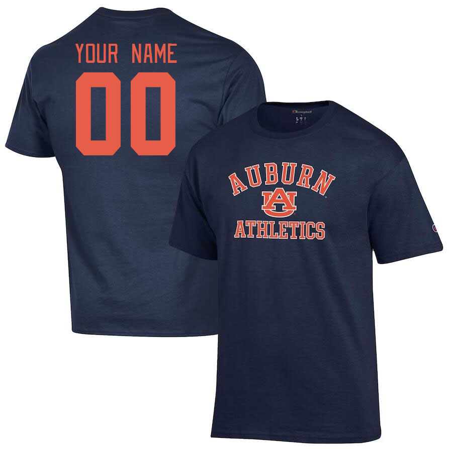 Custom Auburn Tigers Name And Number College Tshirt-Navy